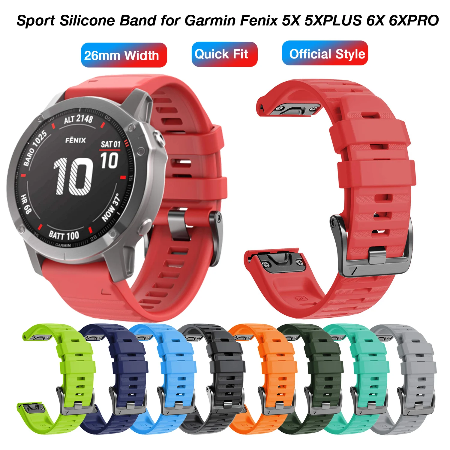 Ремешок Garmin 26 мм Quickfit ДЛЯ Fenix 5X/Fenix 5XPlus/Fenix 6X/Fenix 6X Pro/Fenix 3 3HR/D2 Delta PX, ремешок для часов с металлической пряжкой
Ремешок Garmin 26 мм Quickfit ДЛЯ Fenix 5X/Fenix 5XPlus/Fenix 6X/Fenix 6X Pro/Fenix 3 3HR/D2 Delta PX, ремешок для часов с металлической пряжкой