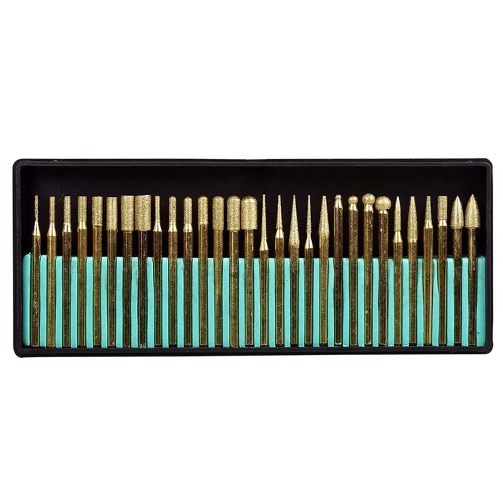 30pcs Titanium-plated Diamond Grinding Needle Rotary Tool Drill Bit For DIY Engraving Cutting Polishing Grinding Removing
30pcs Titanium-plated Diamond Grinding Needle Rotary Tool Drill Bit For DIY Engraving Cutting Polishing Grinding Removing