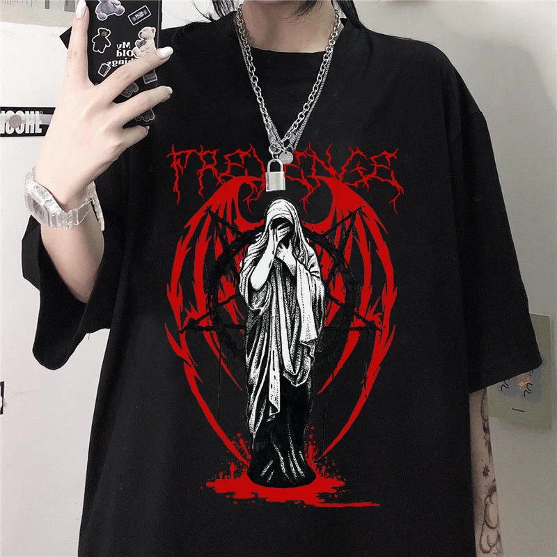 Devil Women's T-shirt New Dark Punk Female Vintage Harajuku Casual Fashion Cartoon Print Goth Loose Gothic New Women's T-shirt
Devil Women's T-shirt New Dark Punk Female Vintage Harajuku Casual Fashion Cartoon Print Goth Loose Gothic New Women's T-shirt