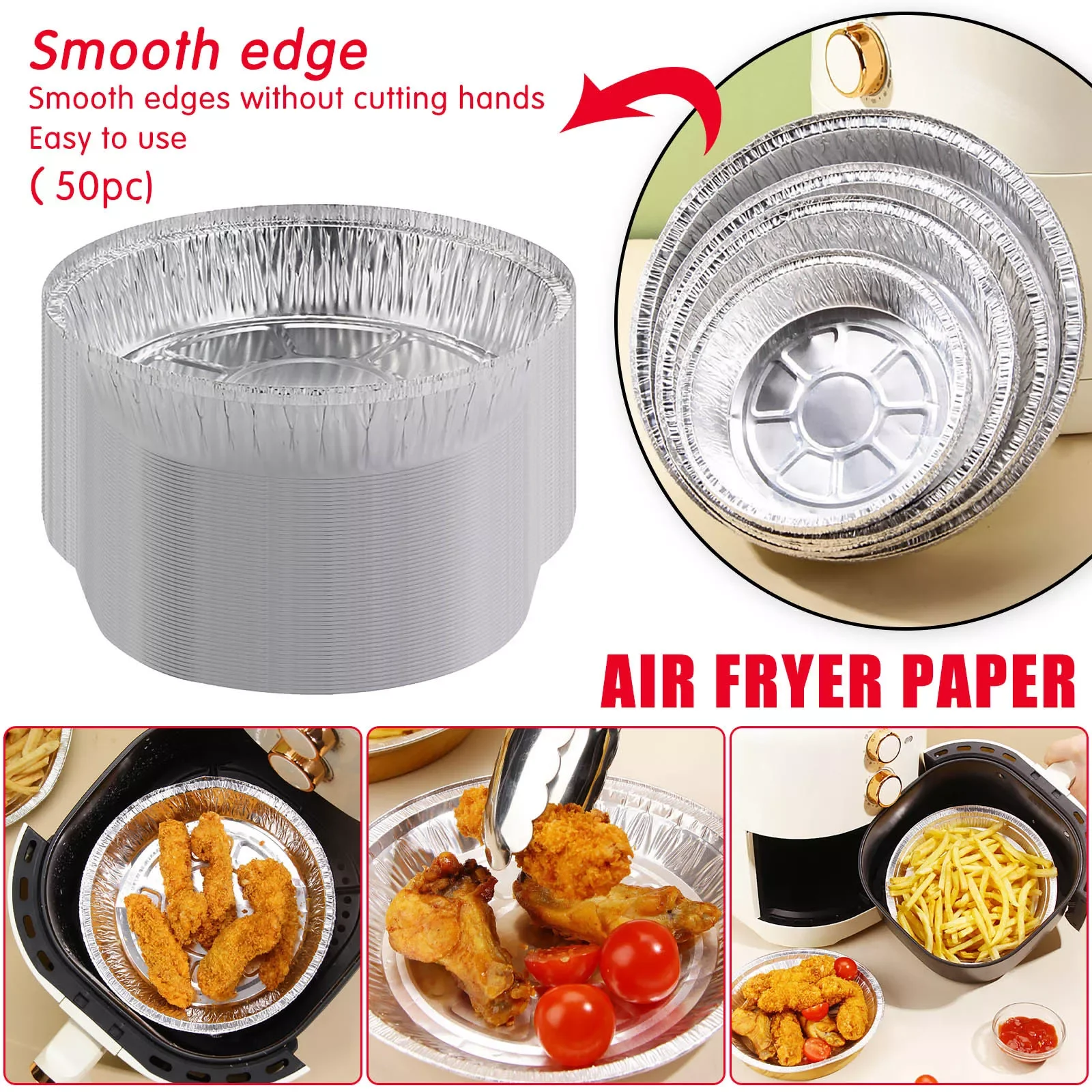 50pc Air Fryer Disposable Paper Liner Microwave Oil Foil Tin Steamer Mats Aluminum Foil Bbq Food Tray Container Non-stick Baking
50pc Air Fryer Disposable Paper Liner Microwave Oil Foil Tin Steamer Mats Aluminum Foil Bbq Food Tray Container Non-stick Baking