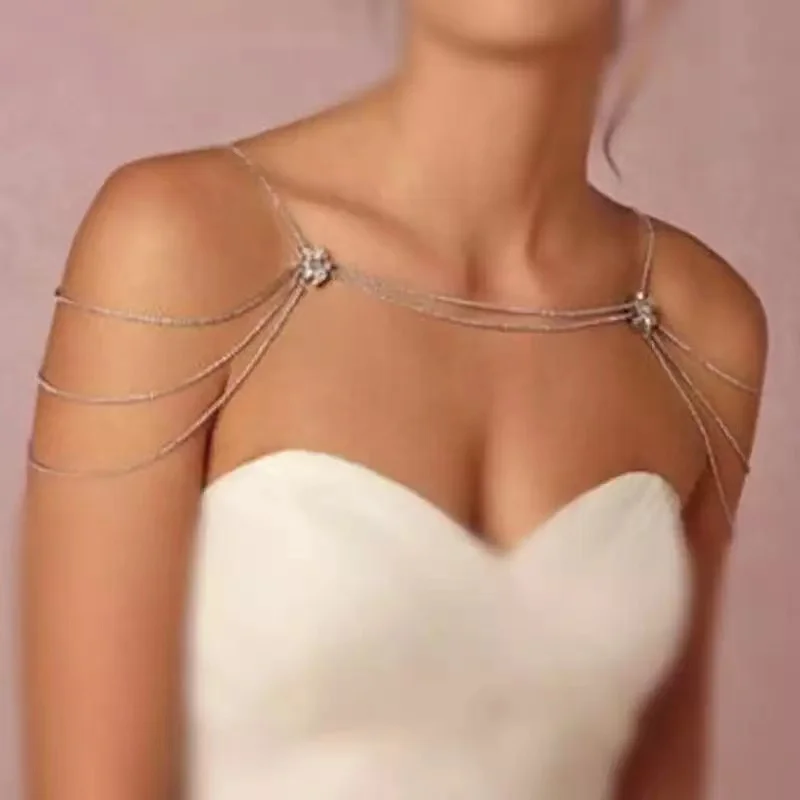 Boho Bridal Wedding Sparkling Crystal Shoulder Chain Luxury Fine Layered Rhinestone Flower Body Chain Ladies Jewelry Shoulder
Boho Bridal Wedding Sparkling Crystal Shoulder Chain Luxury Fine Layered Rhinestone Flower Body Chain Ladies Jewelry Shoulder