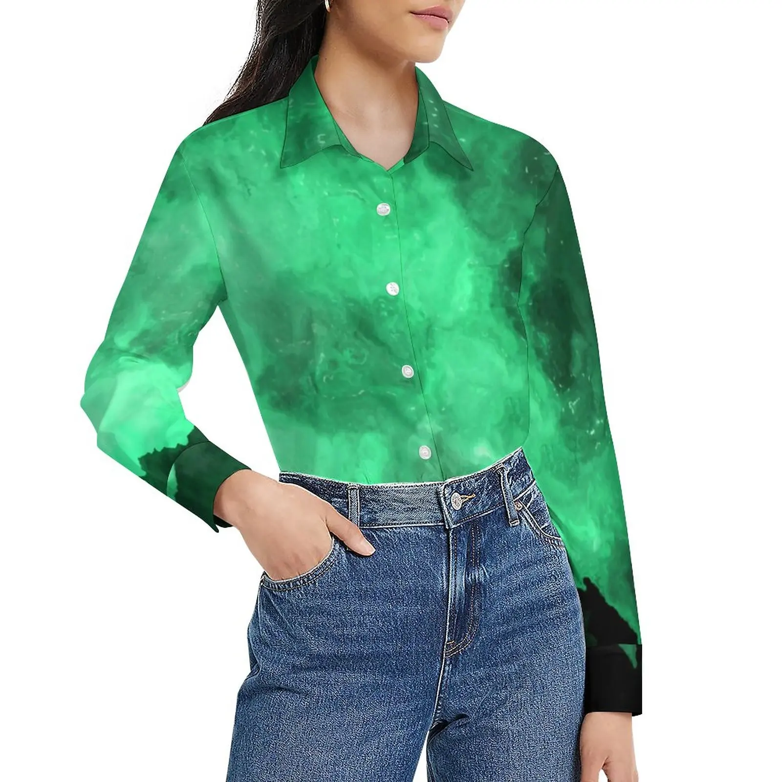 Green Mountain Blouse Abstract Marble Print Modern Printed Blouses Women Casual Shirts Summer Long-Sleeve Oversized Top
Green Mountain Blouse Abstract Marble Print Modern Printed Blouses Women Casual Shirts Summer Long-Sleeve Oversized Top