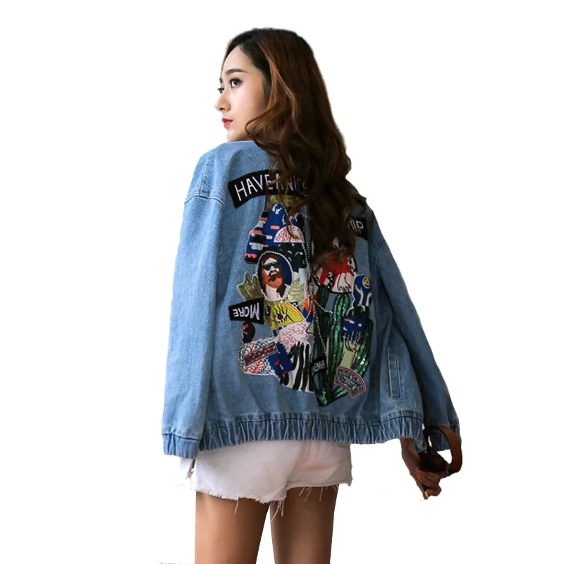 Spring And Autumn Women Denim Jacket Embroidery Sequins Patch Retro Loose Outerwear Female Nice Travel Fashion Chic Brand Coat
Spring And Autumn Women Denim Jacket Embroidery Sequins Patch Retro Loose Outerwear Female Nice Travel Fashion Chic Brand Coat