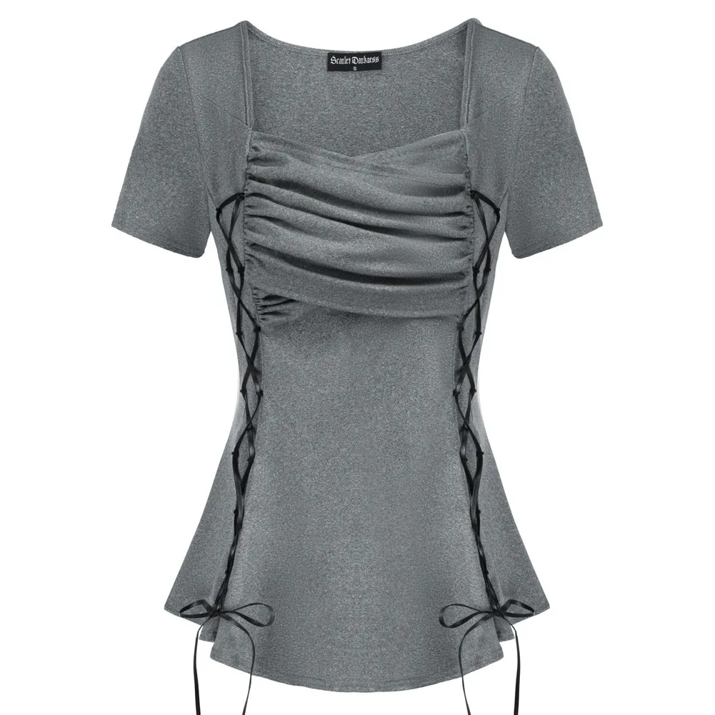 SD Women Renaissance Pleated Tops Short Sleeve Square Neck A-Line Blouse Victorian Gothic Boho Women's Shirt A30
SD Women Renaissance Pleated Tops Short Sleeve Square Neck A-Line Blouse Victorian Gothic Boho Women's Shirt A30