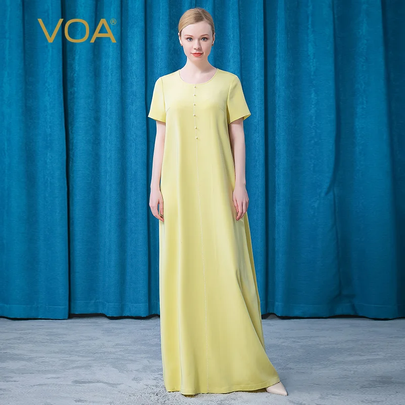 VOA Silk O-Neck Oversized Maxi Dress Female Arabic Robe Casual Loose Short Sleeve Elegant Abaya Summer Party Dresses Women AE765
VOA Silk O-Neck Oversized Maxi Dress Female Arabic Robe Casual Loose Short Sleeve Elegant Abaya Summer Party Dresses Women AE765