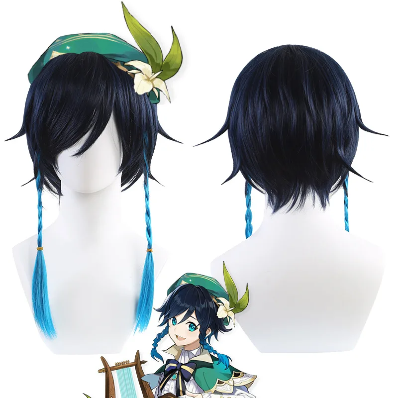 Genshin Impact Venti Wigs Gradient Blue Braided Heat Resistant Synthetic Hair Female Game Anime Cosplay Wig Halloween Xmas+ Cap
Genshin Impact Venti Wigs Gradient Blue Braided Heat Resistant Synthetic Hair Female Game Anime Cosplay Wig Halloween Xmas+ Cap