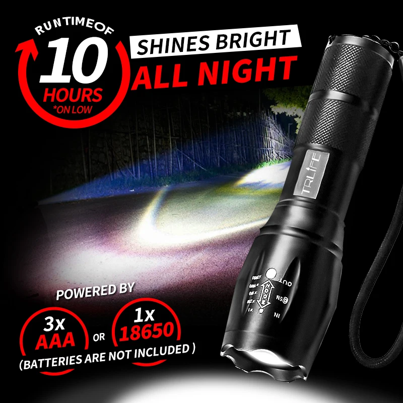 Dropshipping Led Flashlight Ultra Bright Waterproof Torch T6 zoomable 5 Modes tactiacl flashlight for hunting use 18650 battery
Dropshipping Led Flashlight Ultra Bright Waterproof Torch T6 zoomable 5 Modes tactiacl flashlight for hunting use 18650 battery