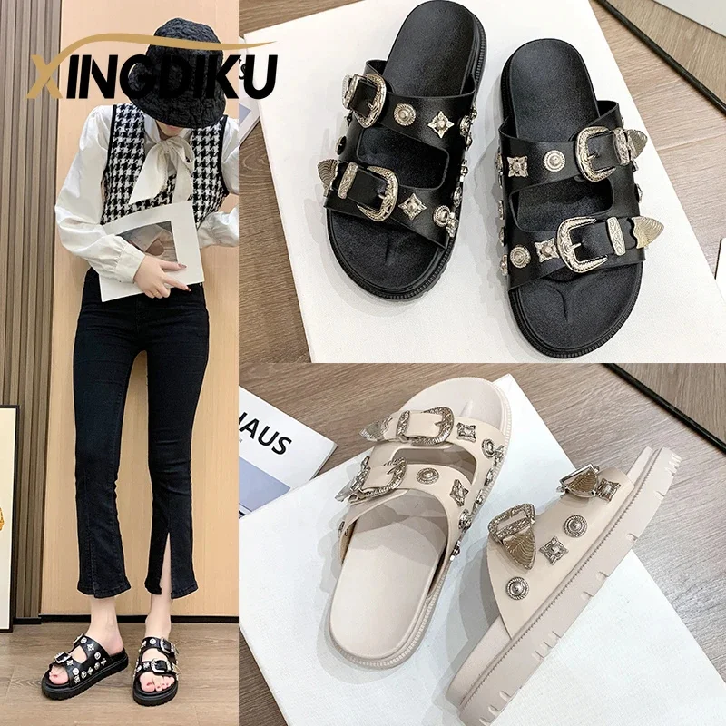 slippers women's spring autumn new metal buckle boutique decoration wedge heel comfortable outer wear slippers Summer
slippers women's spring autumn new metal buckle boutique decoration wedge heel comfortable outer wear slippers Summer