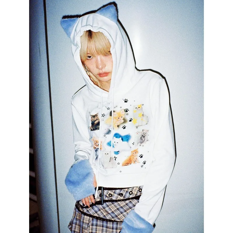 Hikigawa Vintage Kawaii Cartoon Cat Print Drawstring Tops Women Casual Harajuku Long Sleeve Hoddies All Match Sweatshirts
Hikigawa Vintage Kawaii Cartoon Cat Print Drawstring Tops Women Casual Harajuku Long Sleeve Hoddies All Match Sweatshirts