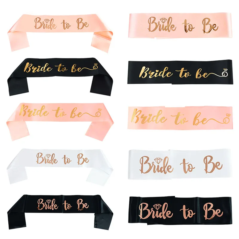 

Bride To Be Satin Ribbon Sash Hen Night Bachelorette Party Supplies for Wedding Party Bridal Team Shower Party Decoration Sashes