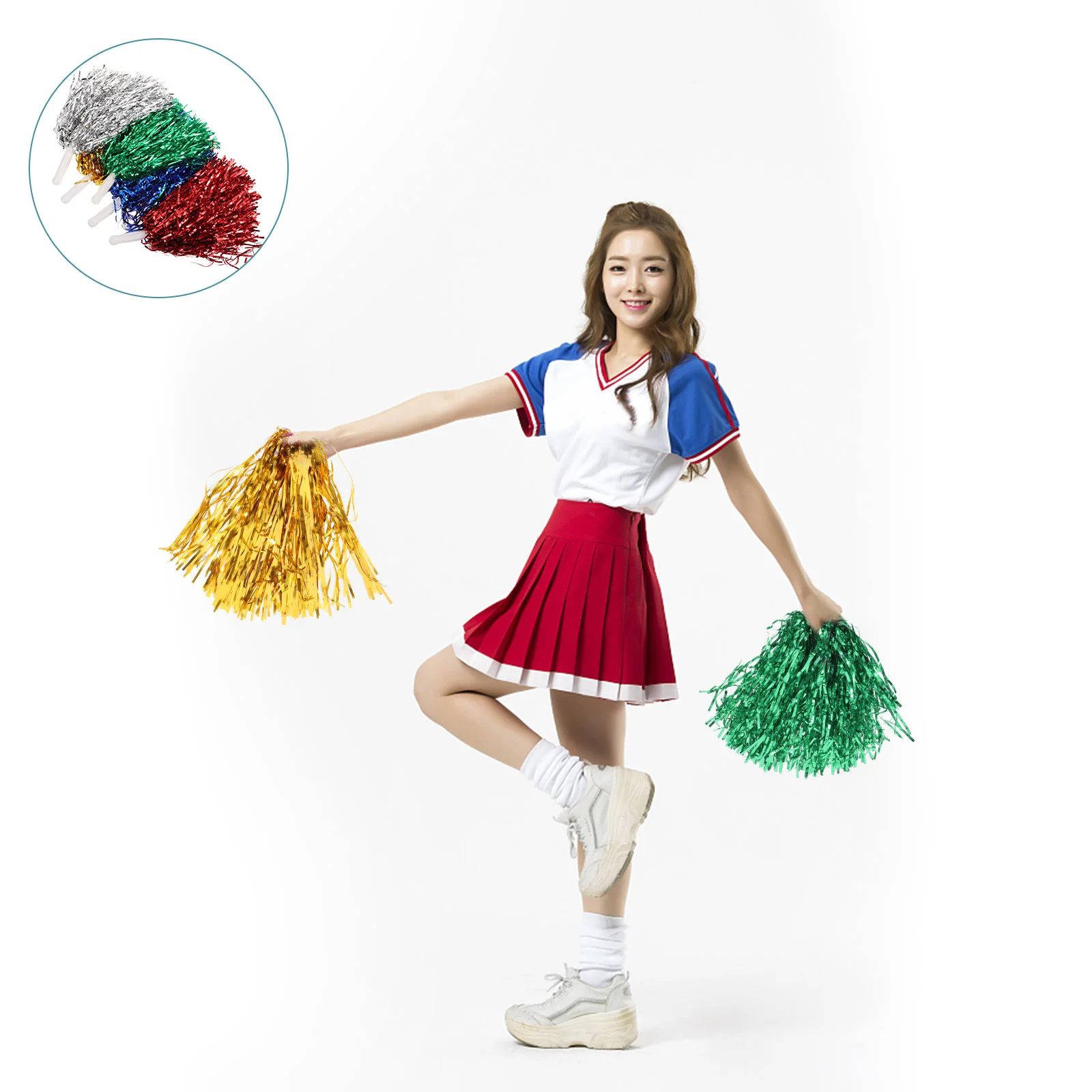 10Pcs Cheering Squad Pompoms Handled Cheering Poms Sports Events Dance Party Pompom Props
10Pcs Cheering Squad Pompoms Handled Cheering Poms Sports Events Dance Party Pompom Props