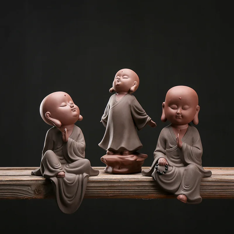 Ceramic cute little monk statue Original ore purple sand handmade sculpture Home Living Room Bogu Frame Crafts Decoration
Ceramic cute little monk statue Original ore purple sand handmade sculpture Home Living Room Bogu Frame Crafts Decoration