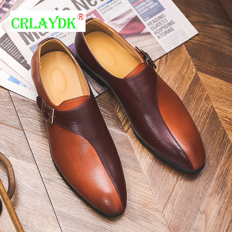 CRLAYDK Men Luxury Dress Shoes Patchwork Monk Strap Leather Pointed Formal Loafers Business Oxford Modern Wedding Moccasins
CRLAYDK Men Luxury Dress Shoes Patchwork Monk Strap Leather Pointed Formal Loafers Business Oxford Modern Wedding Moccasins