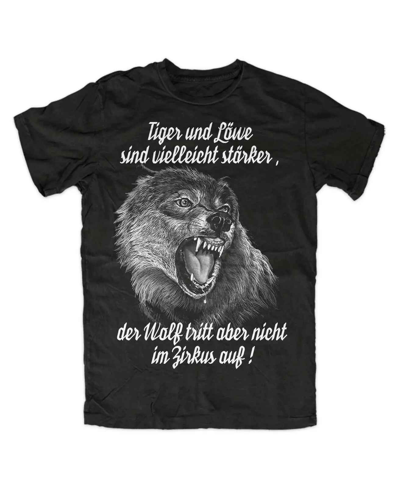 

German Inscriptions Warrior Viking'er Circus Wolf T-Shirt 100% Cotton O-Neck Summer Short Sleeve Casual Mens T-shirt Size S-3XL