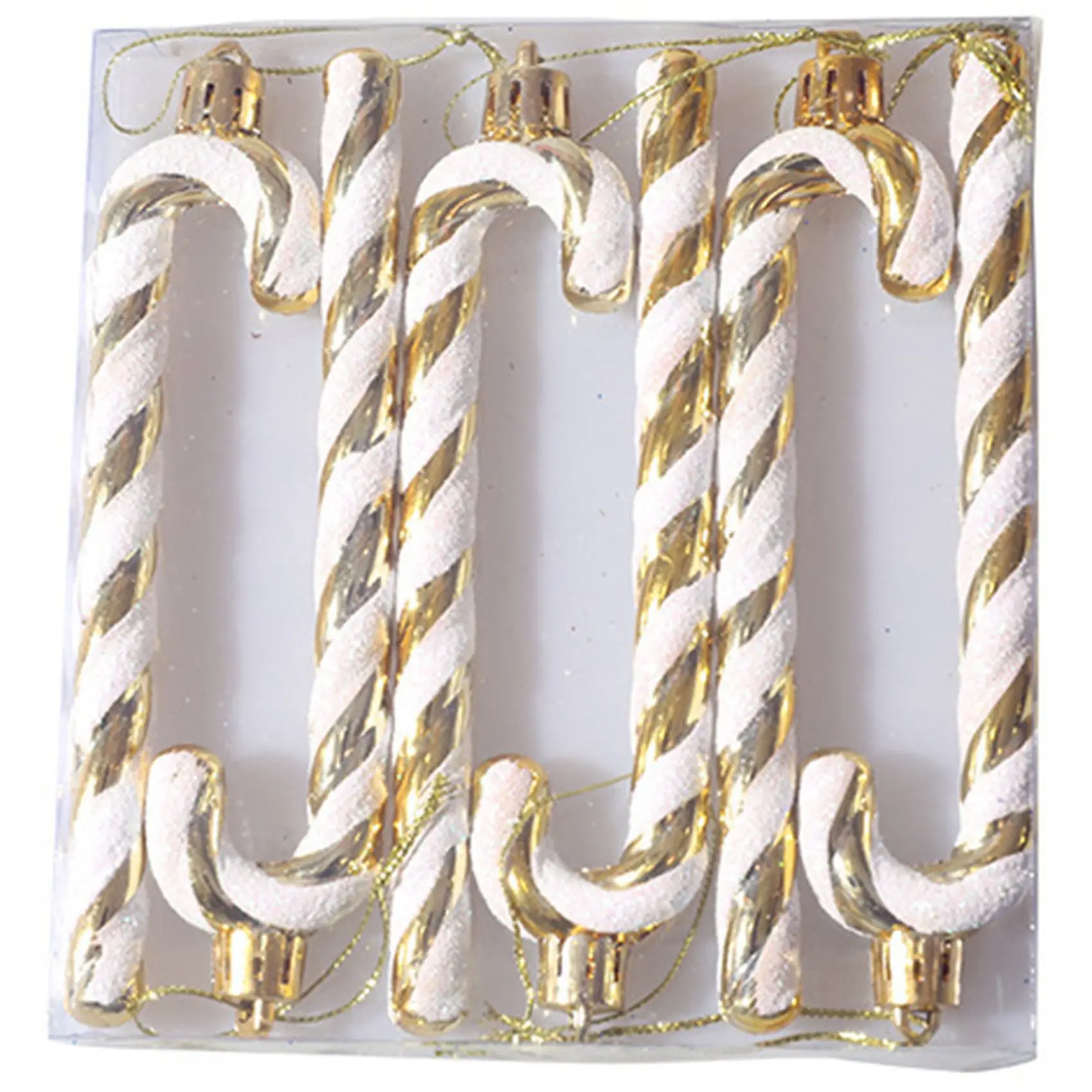 6PCS Christmas Tree Decoration Plastic Candy Cane New Year Pine Tree Decoration Pendant Gift, Gold
6PCS Christmas Tree Decoration Plastic Candy Cane New Year Pine Tree Decoration Pendant Gift, Gold