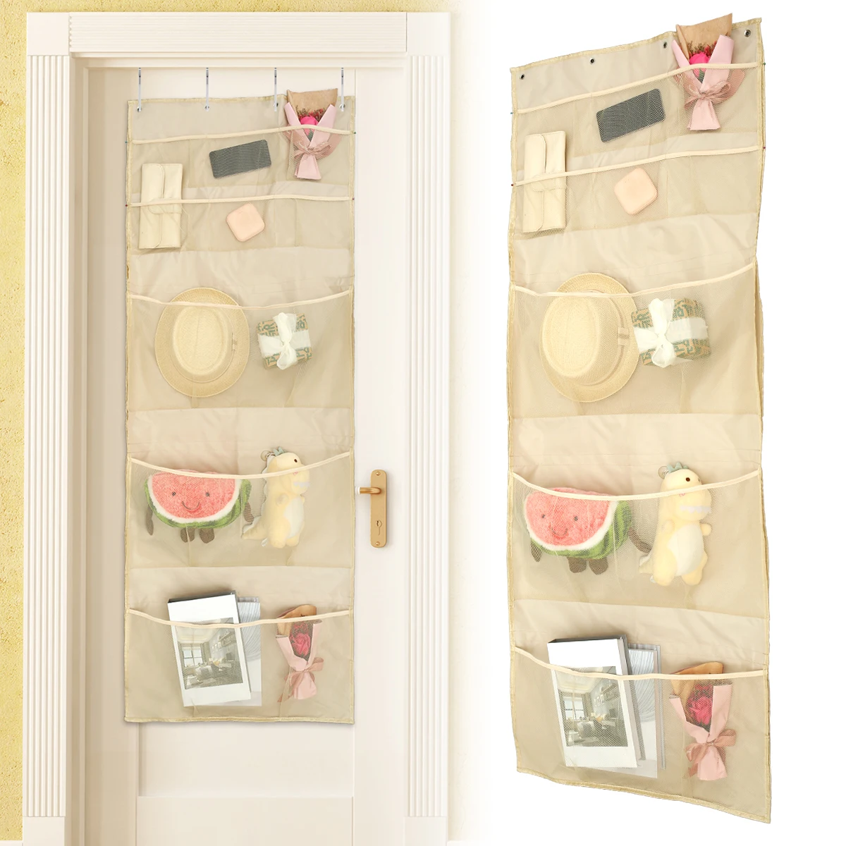 Stuffed Animal Storage Bag with 9 Pockets Over The Door Toys Storage Organiser with 4 Hooks Breathable Mesh Toy Storage Hanging 
Stuffed Animal Storage Bag with 9 Pockets Over The Door Toys Storage Organiser with 4 Hooks Breathable Mesh Toy Storage Hanging