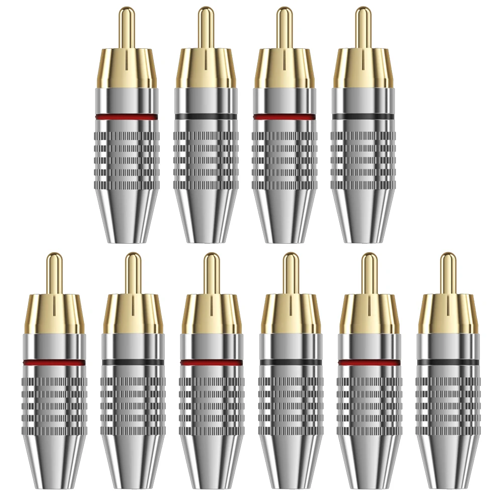 10pcs Gold RCA Male Adapter Non Solder Connector For Audio Video CCTV IP Camera Security Coaxial Cable Solderness Convertor
10pcs Gold RCA Male Adapter Non Solder Connector For Audio Video CCTV IP Camera Security Coaxial Cable Solderness Convertor