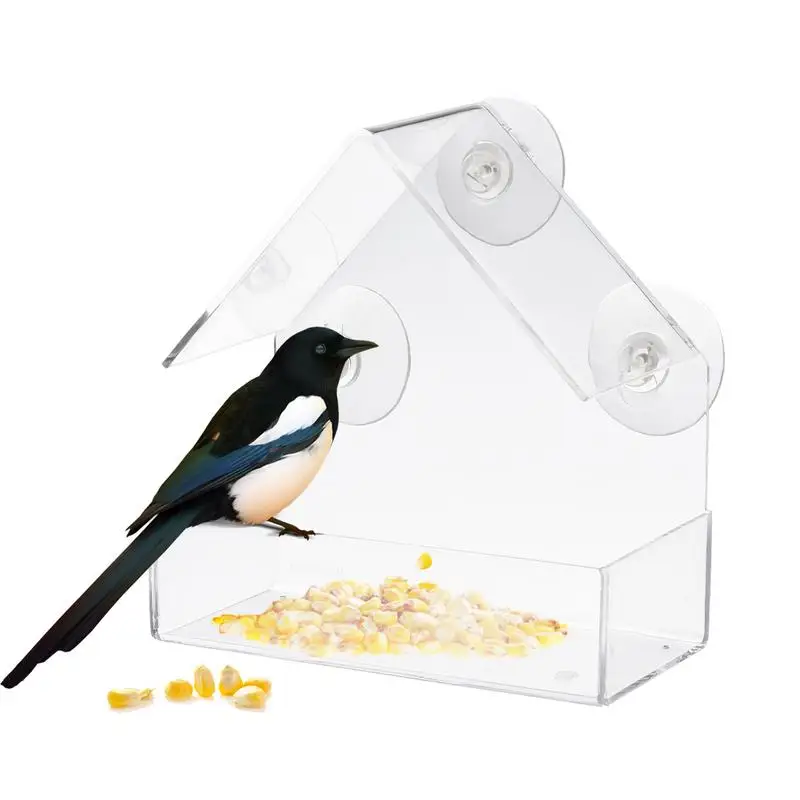 Clear Window Bird Feeder Sparrow Food Container Suction Cup Window Sturdy And Durable Acrylic Transparent House Shaped Feeding
Clear Window Bird Feeder Sparrow Food Container Suction Cup Window Sturdy And Durable Acrylic Transparent House Shaped Feeding