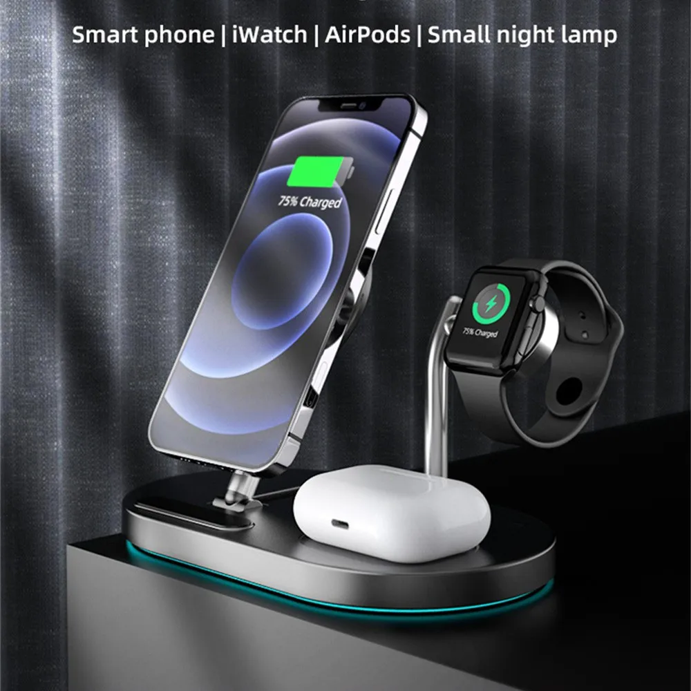4 in 1 Magnetic Fast Wireless Chargers For iPhone 13 12 Pro Max 15W Wireless Charging Dock Stand For Apple Watch For Airpods 3 2
4 in 1 Magnetic Fast Wireless Chargers For iPhone 13 12 Pro Max 15W Wireless Charging Dock Stand For Apple Watch For Airpods 3 2