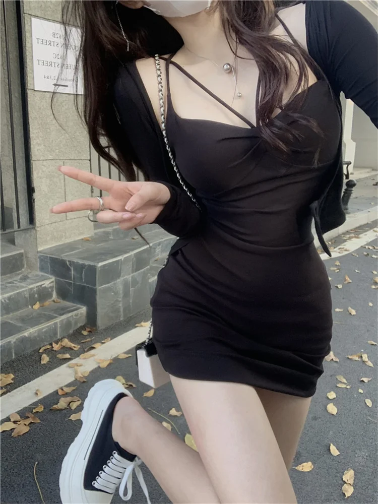 Spicy Girl Summer Two Piece Set Fashion Strap Mini Bodycon Dress + Thin Short Cardigan Matching Outfits Chic 2 Piece Dress Suits
Spicy Girl Summer Two Piece Set Fashion Strap Mini Bodycon Dress + Thin Short Cardigan Matching Outfits Chic 2 Piece Dress Suits
