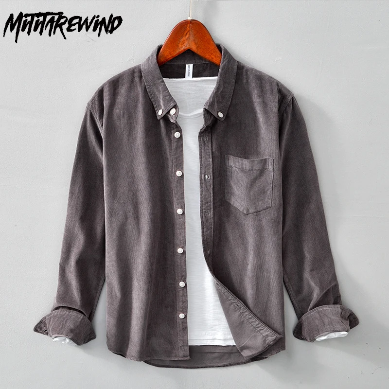 Мужская Повседневная рубашка из чистого хлопка, с длинным рукавом 
Мужская Повседневная рубашка из чистого хлопка, с длинным рукавом