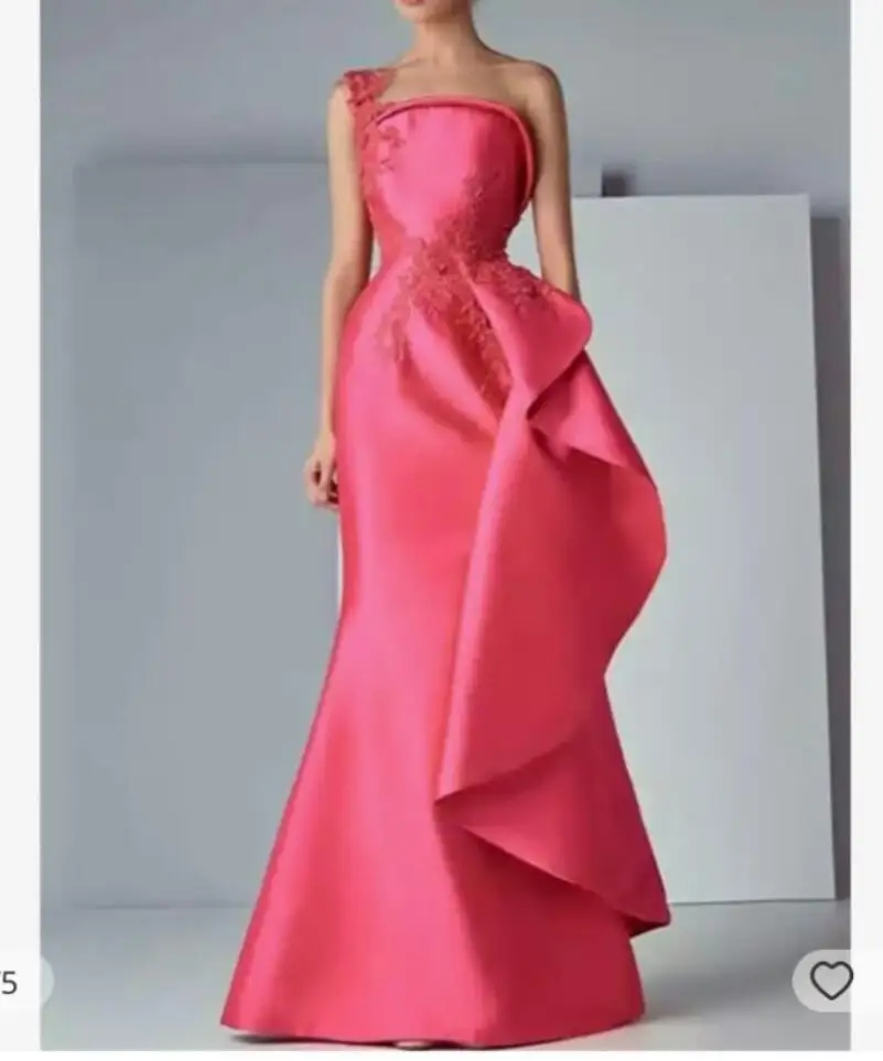 Verngo Vintage Pink Satin Mermaid Evening Dresses Ruffles Applique Dubai Arabic Women Formal Prom Party Gowns Celebrity Dress
Verngo Vintage Pink Satin Mermaid Evening Dresses Ruffles Applique Dubai Arabic Women Formal Prom Party Gowns Celebrity Dress