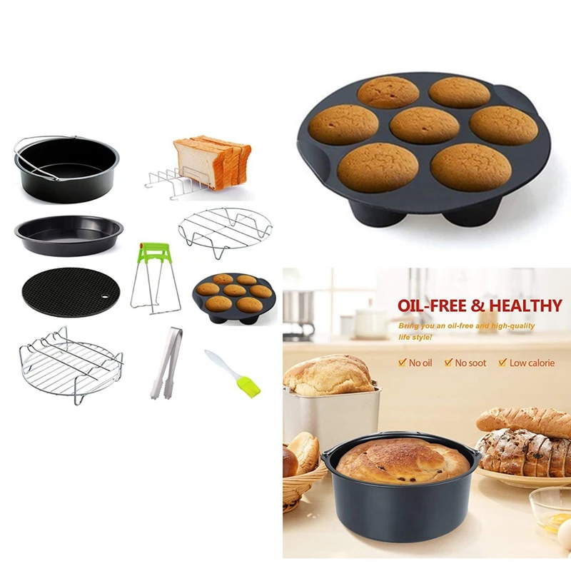 10Pcs / Set Air Fryer Accessories Pizza Tray Toast Grill Steam Rack Insulation Pad Home Kitchen Parts
10Pcs / Set Air Fryer Accessories Pizza Tray Toast Grill Steam Rack Insulation Pad Home Kitchen Parts