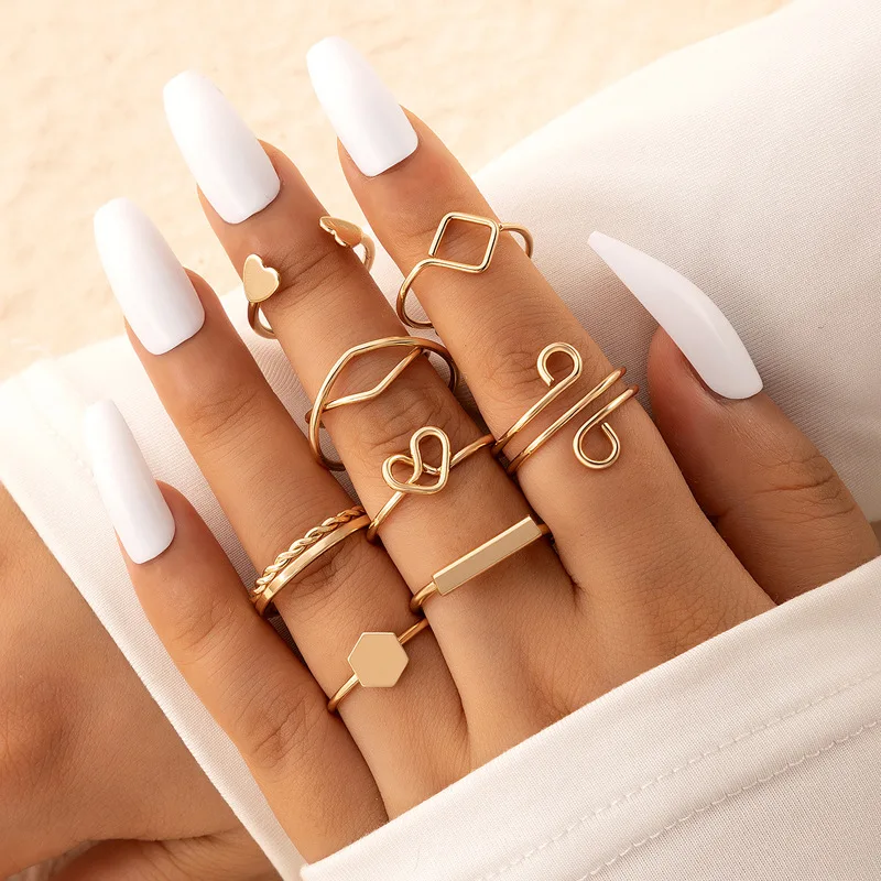 New 2022 Love Hollow Opening Eight-piece Ring Set Simple Geometric Twist Ring Set
New 2022 Love Hollow Opening Eight-piece Ring Set Simple Geometric Twist Ring Set