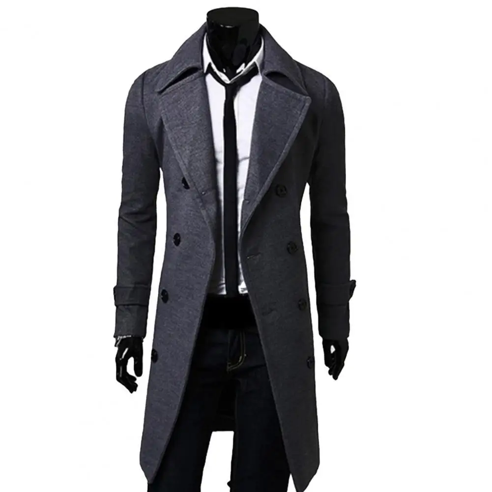 Long Trench Coat Double-breasted Solid Color Autumn Winter Windproof Thick Jacket for Daily Wear
Long Trench Coat Double-breasted Solid Color Autumn Winter Windproof Thick Jacket for Daily Wear