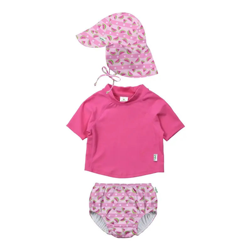 Baby and Toddler Girl Reusable Swim Diaper & Rashguard Set with Flap Sun Protection Hat, Sizes 6M-3T
Baby and Toddler Girl Reusable Swim Diaper & Rashguard Set with Flap Sun Protection Hat, Sizes 6M-3T