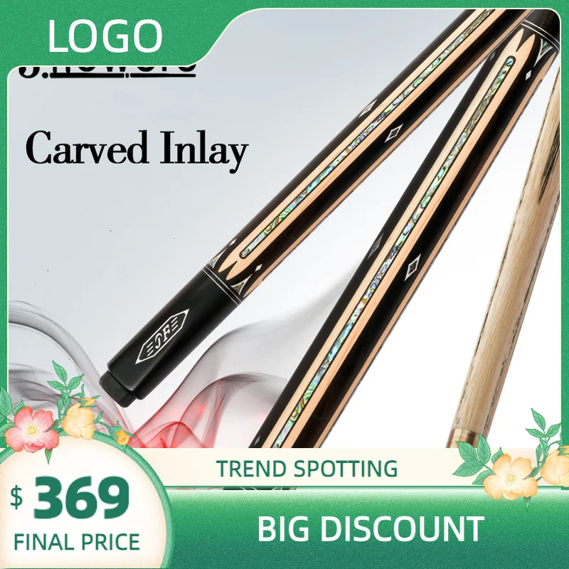 Бильярдный снукер jflower, кий с удлинителем из североамериканской ясеньской древесины, одна штука