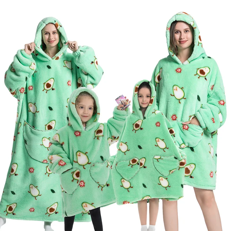 Outdoor Thermal Sleepwear Nightgowns Adult Children Family Matching Hoodie Sweatshirt Wearable Blankets Pajamas Thicken Jumpsuit
Outdoor Thermal Sleepwear Nightgowns Adult Children Family Matching Hoodie Sweatshirt Wearable Blankets Pajamas Thicken Jumpsuit