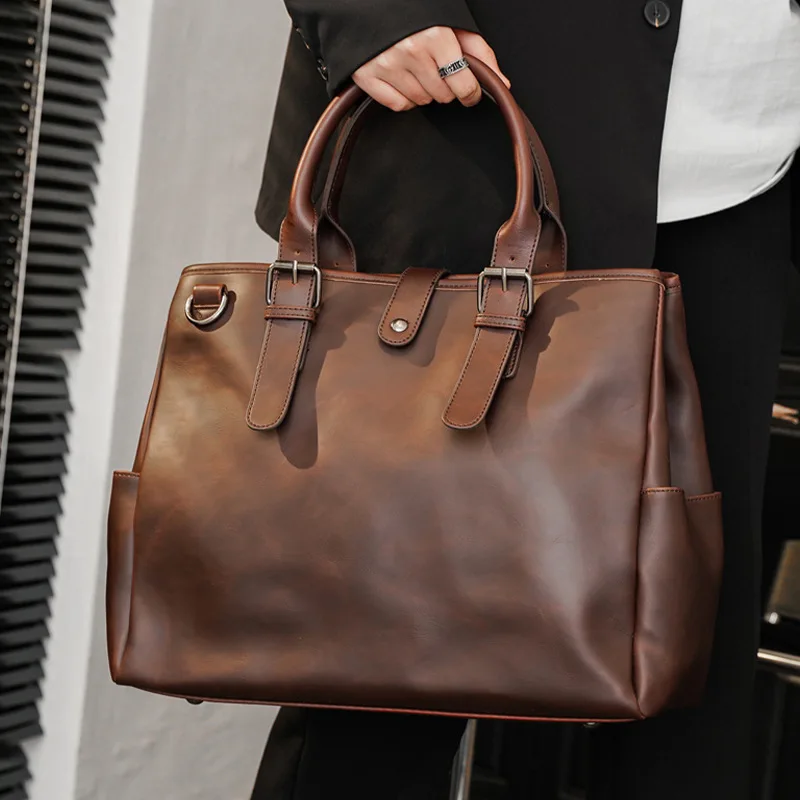 Top-handle Briefcase Messenger Bag Crossbody Shoulder With Handbag Retro Strap Large Handbag Bag Fashion Men Capacity Bags Men's
Top-handle Briefcase Messenger Bag Crossbody Shoulder With Handbag Retro Strap Large Handbag Bag Fashion Men Capacity Bags Men's