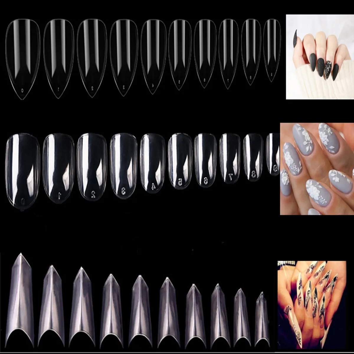 500/600Pcs 10 Size Short Natural/Transparent Coffin Fake Nails Full Cover Art Tips Press on Nails Tip Acrylic Accessories Tool #
500/600Pcs 10 Size Short Natural/Transparent Coffin Fake Nails Full Cover Art Tips Press on Nails Tip Acrylic Accessories Tool #
