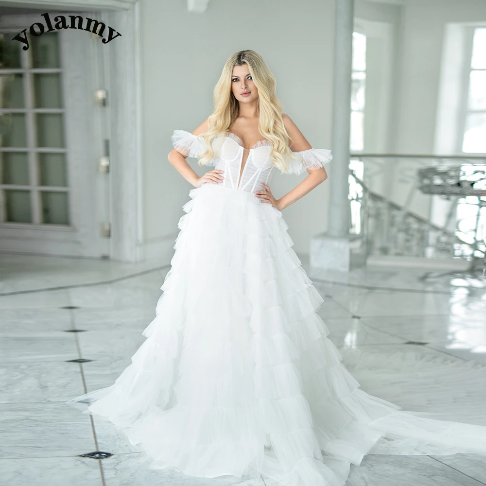 YOLANMY Strapless Pleated Tiered Appliques Illusion 2023 Wedding Dresses For Mariages Fairytale Sleeveless Made To Order
YOLANMY Strapless Pleated Tiered Appliques Illusion 2023 Wedding Dresses For Mariages Fairytale Sleeveless Made To Order