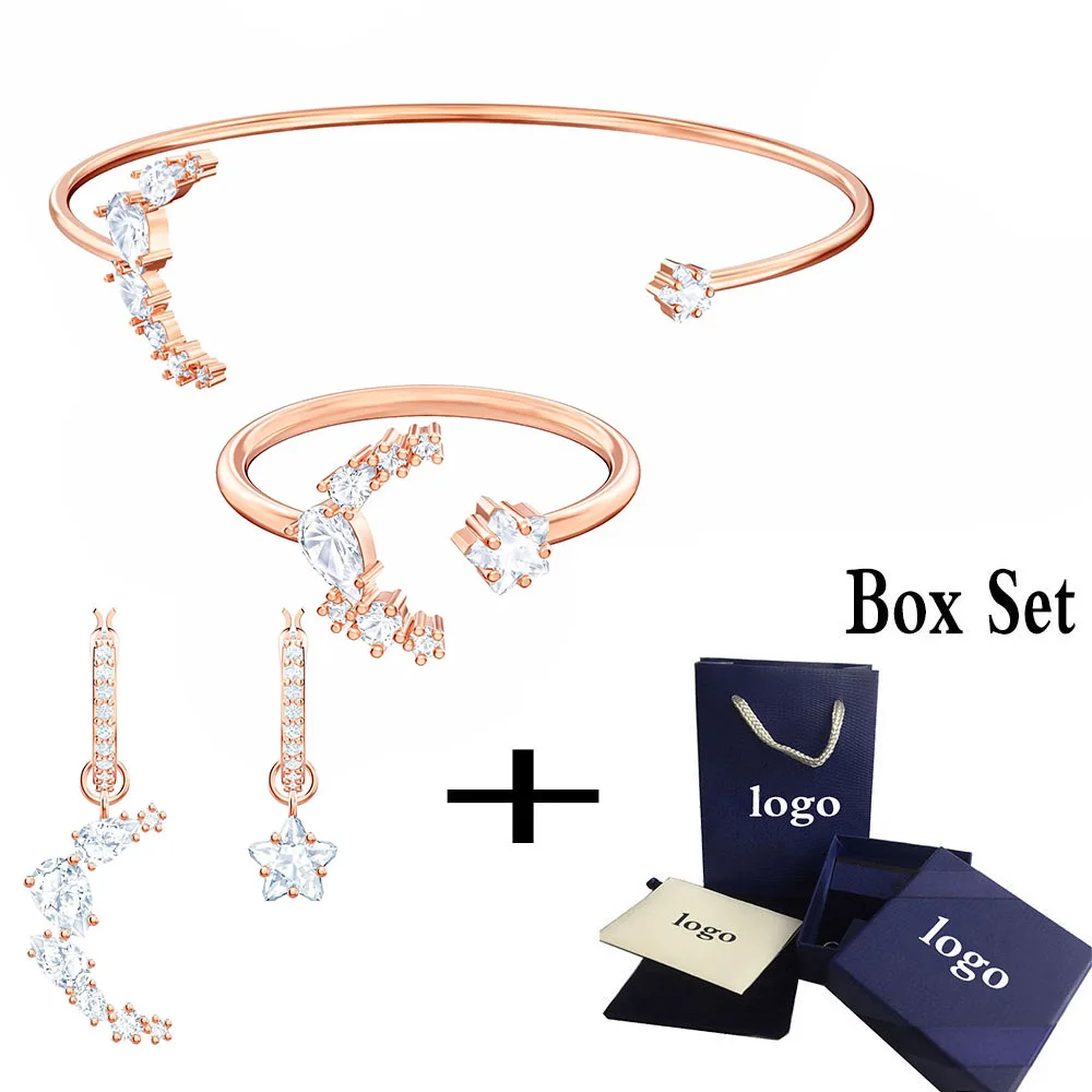 Fashion New Rose Gold MOONSUN Series Day And Night Dress Open Bracelet Crystal Earrings Ladies Engagement Jewelry Gift
Fashion New Rose Gold MOONSUN Series Day And Night Dress Open Bracelet Crystal Earrings Ladies Engagement Jewelry Gift