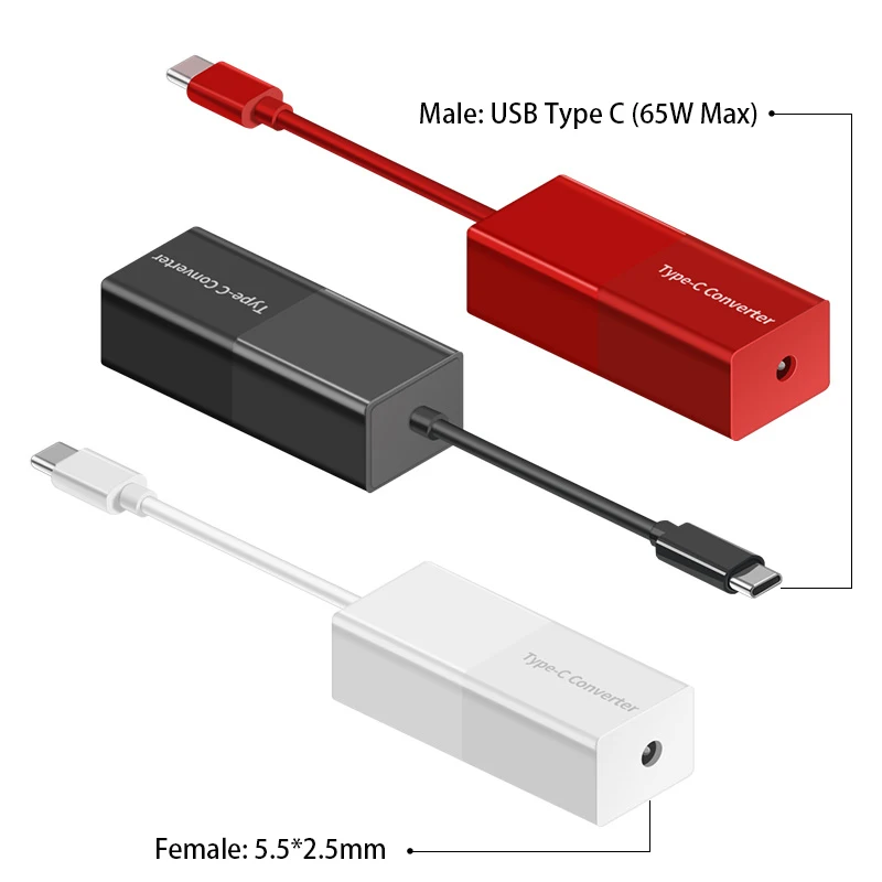 65W USB Type C Dc Power Adapter Converter 5.5X2.5mm Female to USB C Laptop Phone Adapter for Macbook Asus Hp Lenovo Notebooks
65W USB Type C Dc Power Adapter Converter 5.5X2.5mm Female to USB C Laptop Phone Adapter for Macbook Asus Hp Lenovo Notebooks