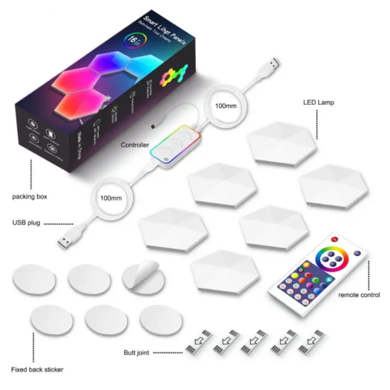 Tuya Quantum Lamp Smart Bluetooth APP WIFI Control Night Light LED Hexagon Panel Lights For Game Room Bedroom Wall Decor
Tuya Quantum Lamp Smart Bluetooth APP WIFI Control Night Light LED Hexagon Panel Lights For Game Room Bedroom Wall Decor