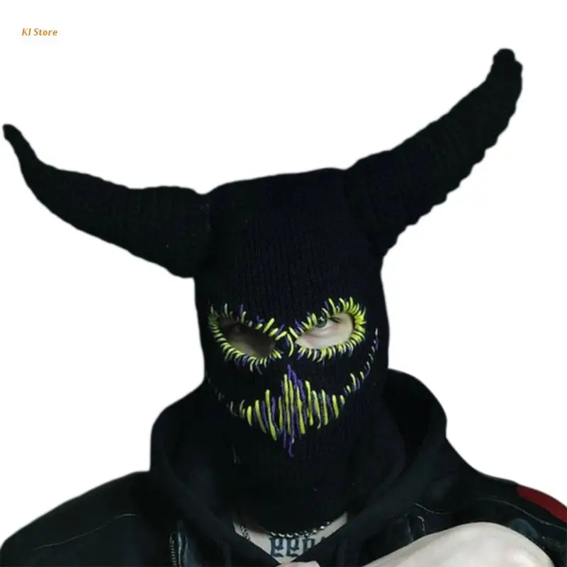 Winter Beanie Hats with Devil Horns Sewed Mouth Scars Knitted Hat for Women Halloween Ski Mask Warm Knit Hat for Adults
Winter Beanie Hats with Devil Horns Sewed Mouth Scars Knitted Hat for Women Halloween Ski Mask Warm Knit Hat for Adults