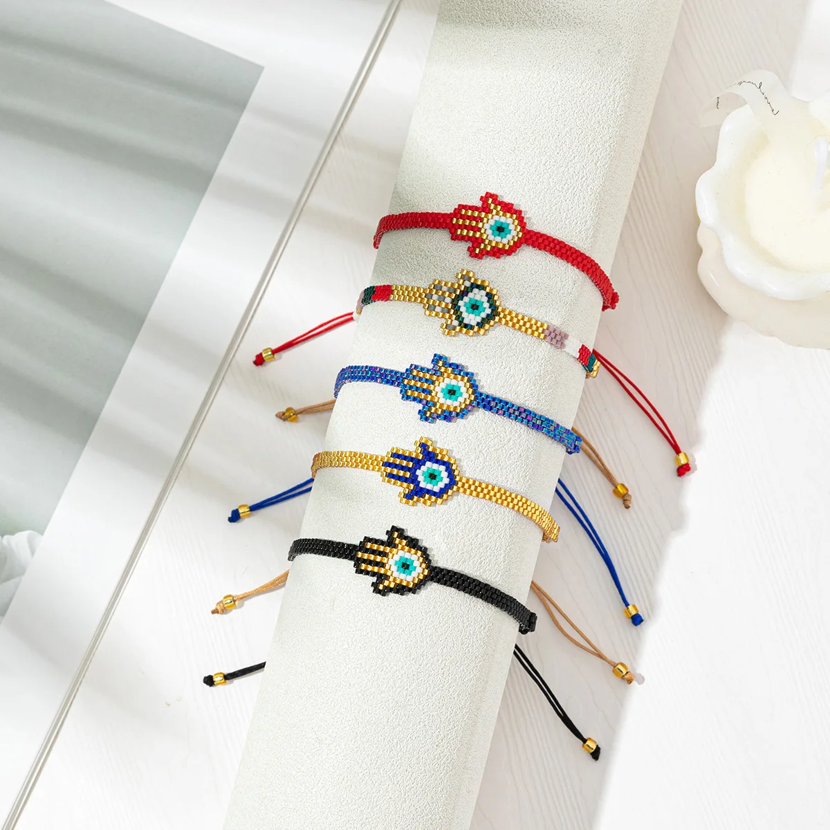 Rice bead bracelet Devil's hand Eye Originality Design Geometry Hand knitting Bohemia Adjustable Fashion Simple Beaded bracelet
Rice bead bracelet Devil's hand Eye Originality Design Geometry Hand knitting Bohemia Adjustable Fashion Simple Beaded bracelet