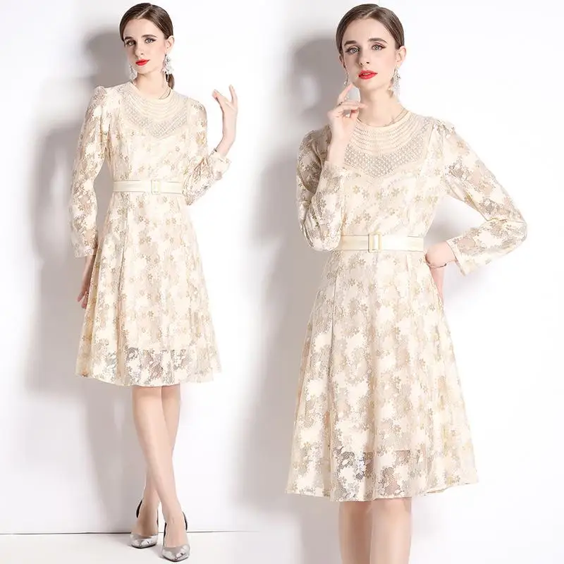 High Class Socialite Temperament Lace Patchwork Autumn Dresses Fashion Elegant Gauze Embriodered Flares French Romantic Vestidos
High Class Socialite Temperament Lace Patchwork Autumn Dresses Fashion Elegant Gauze Embriodered Flares French Romantic Vestidos