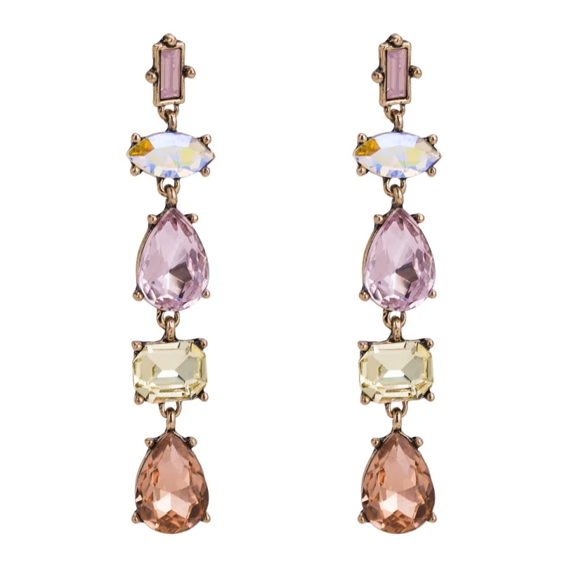 Fashion Exaggerated Layered Rhinestone Drop Earrings Boho Color Glass Dangle Earrings for Women Jewelry Gifts
Fashion Exaggerated Layered Rhinestone Drop Earrings Boho Color Glass Dangle Earrings for Women Jewelry Gifts