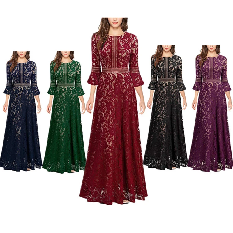 2022 Y2k вечерние платья для женщин, элегантное вечернее кружевное платье с расклешенным рукавом и круглым вырезом, Осеннее повседневное длинное платье макси для женщин
2022 Y2k вечерние платья для женщин, элегантное вечернее кружевное платье с расклешенным рукавом и круглым вырезом, Осеннее повседневное длинное платье макси для женщин