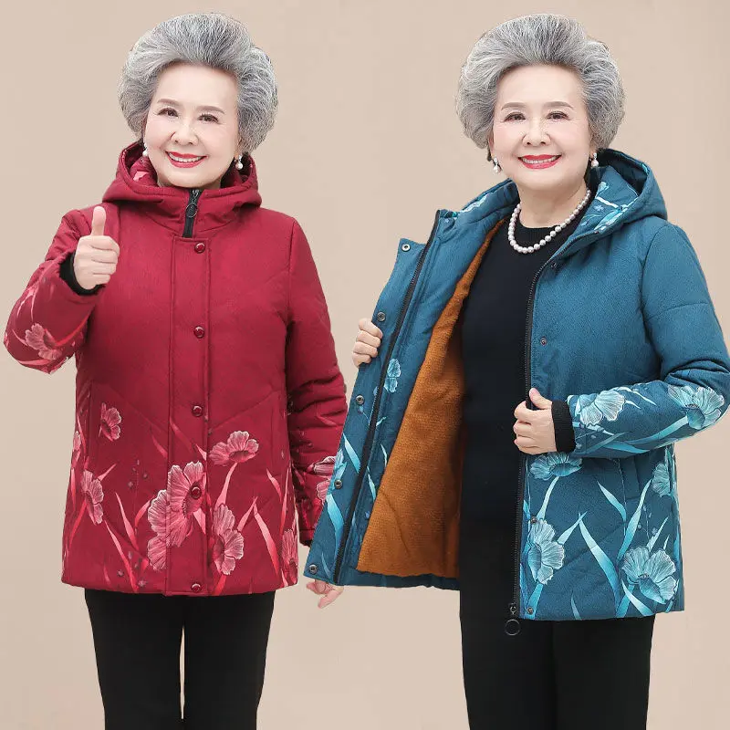Middle-aged Hooded Coats Female 2022 Autumn Winter Warm Print Jackets Women's Velvet Overcoat Cotton Padded Parkas Outerwear F65
Middle-aged Hooded Coats Female 2022 Autumn Winter Warm Print Jackets Women's Velvet Overcoat Cotton Padded Parkas Outerwear F65