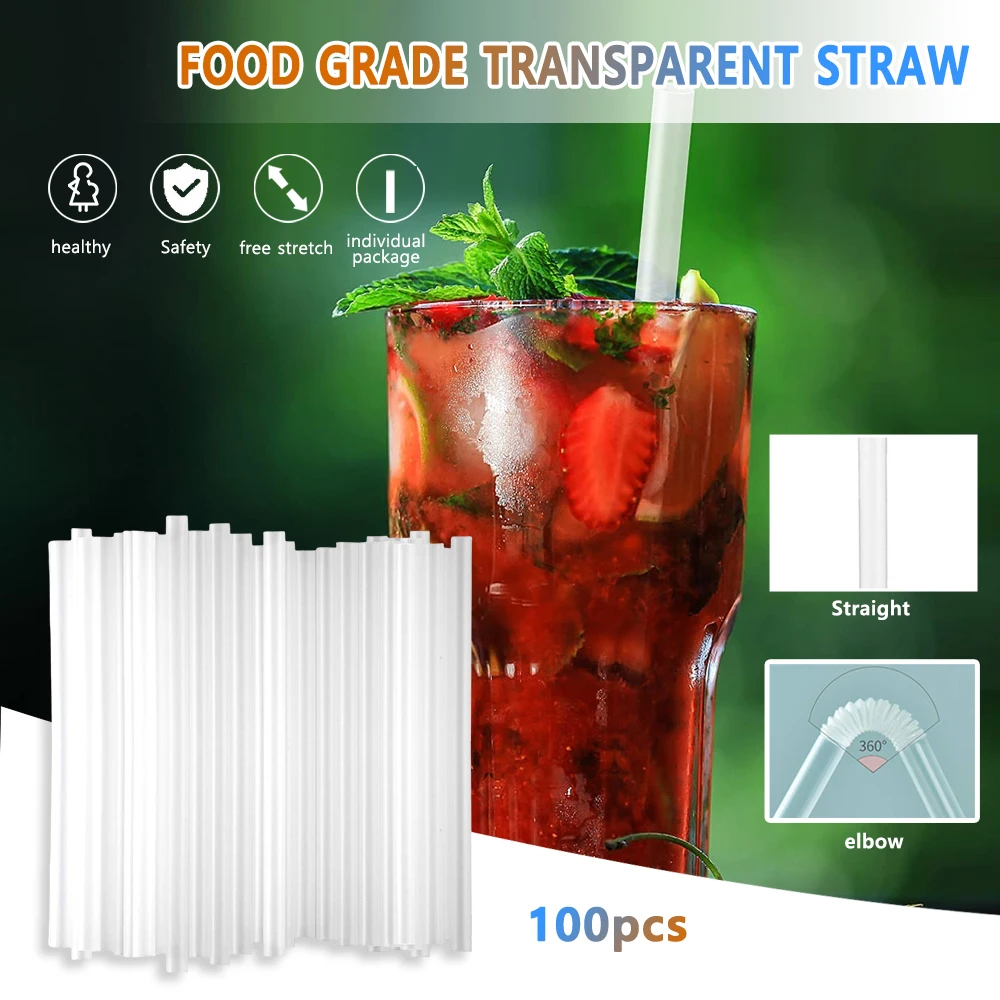 100Pcs Disposable Plastic Drinking Straws Straight/Bend Straws Wedding Birthday Party Bar Drink Accessories Celebration Supplies
100Pcs Disposable Plastic Drinking Straws Straight/Bend Straws Wedding Birthday Party Bar Drink Accessories Celebration Supplies