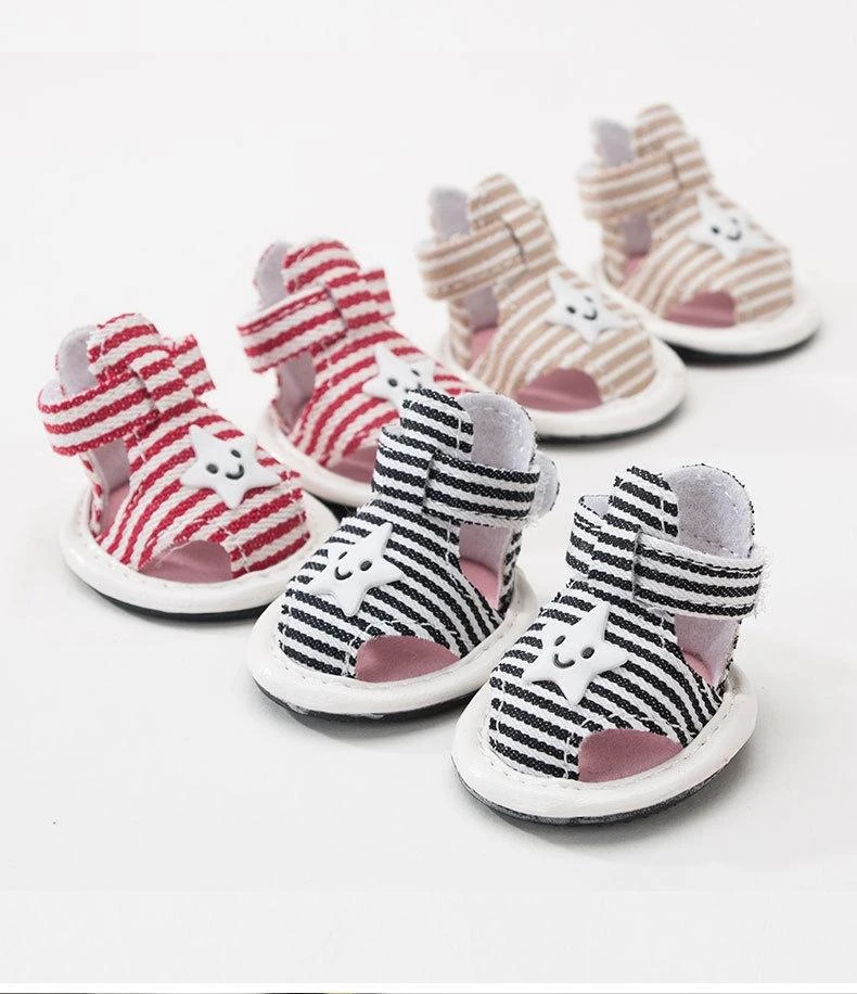 Striped Canvas Dog Summer Sandals Teddy Pomeraniac Bichon Breathable Soft Soled Pet Shoes for Small and Medium-sized Dogs
Striped Canvas Dog Summer Sandals Teddy Pomeraniac Bichon Breathable Soft Soled Pet Shoes for Small and Medium-sized Dogs