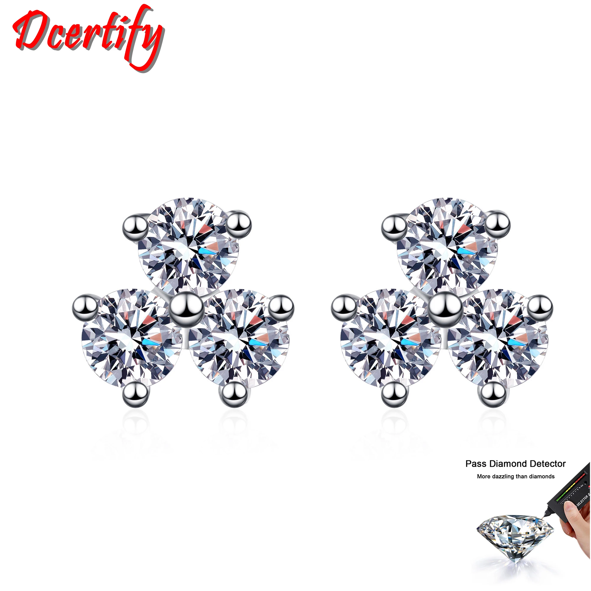 Romantic total 0.6CT Three Stones Moissanite Earrings Stud for Women Sterling Silver Sparkling Wedding Earrings Jewelry
Romantic total 0.6CT Three Stones Moissanite Earrings Stud for Women Sterling Silver Sparkling Wedding Earrings Jewelry