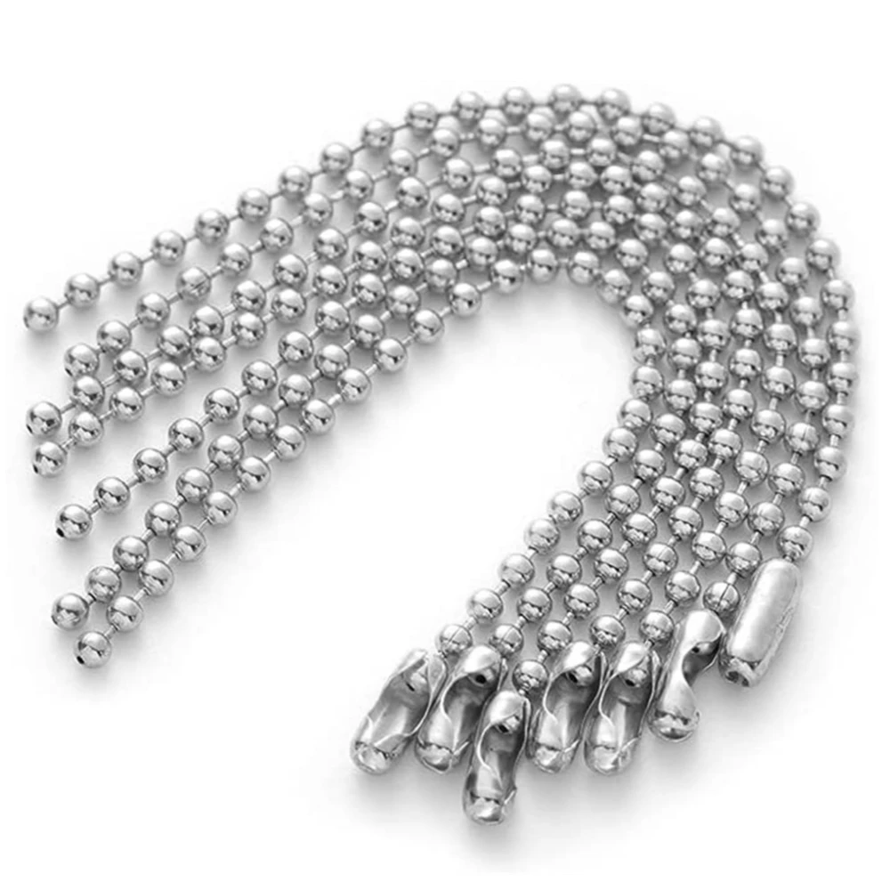 50pcs Stainless Steel Ball Bead Chain for DIY Dog Tag Key Rings Keychain Craft Jewelry Making Parts Accessories Material Supply
50pcs Stainless Steel Ball Bead Chain for DIY Dog Tag Key Rings Keychain Craft Jewelry Making Parts Accessories Material Supply