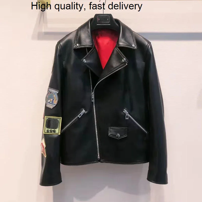 Arrival 2023 New Natural Real Sheepskin Coat Short Men Spring Turn-Down Collar Clothes Patchy Pattern On The Arm Size M--4XL
Arrival 2023 New Natural Real Sheepskin Coat Short Men Spring Turn-Down Collar Clothes Patchy Pattern On The Arm Size M--4XL