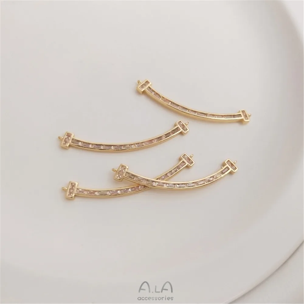 Real 14K Gold Plating Inlaid rectangular zircon curved stick smiling face pendant clavicle chain pendant manual DIY Necklace
Real 14K Gold Plating Inlaid rectangular zircon curved stick smiling face pendant clavicle chain pendant manual DIY Necklace